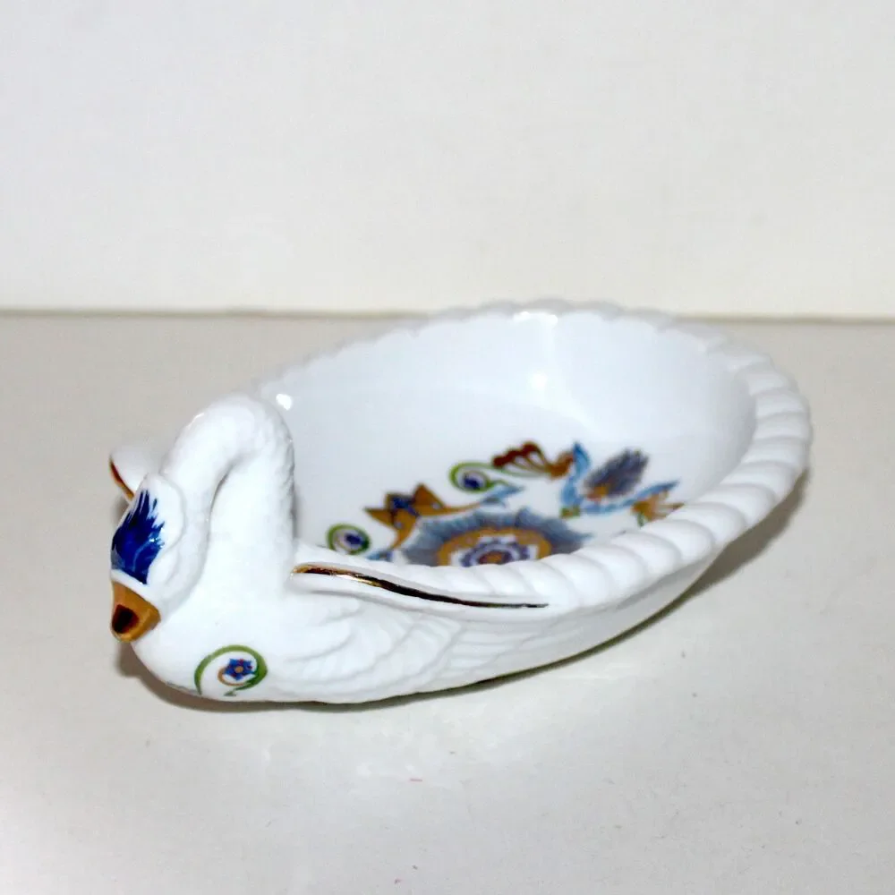 Elizabeth Arden Orient Express Soap Dish Porcelain Swan blue gold Japan